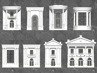 欧式别墅大门门头罗马柱都是纹理